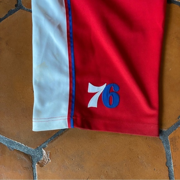 Vintage Y2K Team Nike 77 Philadelphia 76ers Sz 2XL Red Embroidered Warm Up Pants - Picture 3 of 9